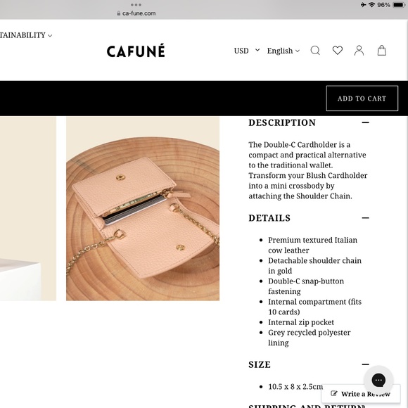 NWT Cafuné double-C cardholder with chain in blush - Picture 7 of 7